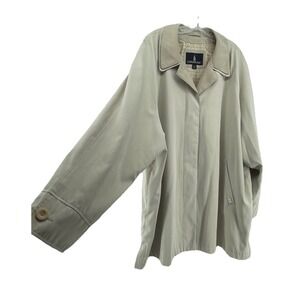 London Fog Short Trench‎ Women's 3X Microfiber Beige Dual Collar Old Money Coat